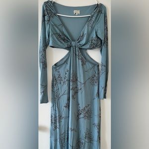 Dee Elly Blue Floral Maxi Dress Size Medium